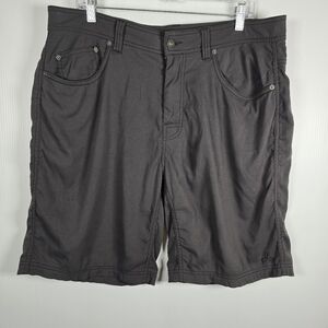Prana Mens Brion Shorts With 9" Inseam 5 Pockets Stretchy Size 36 Waist Brown